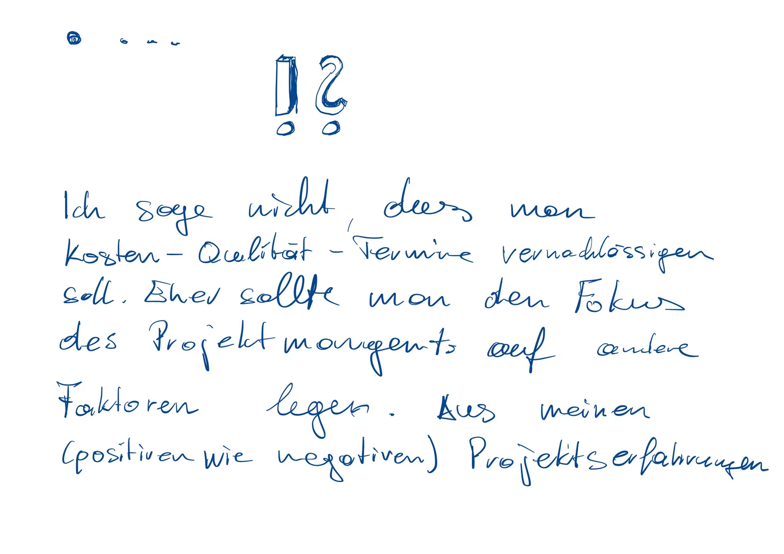 Worauf Projektleiter schauen, handwritten page 3