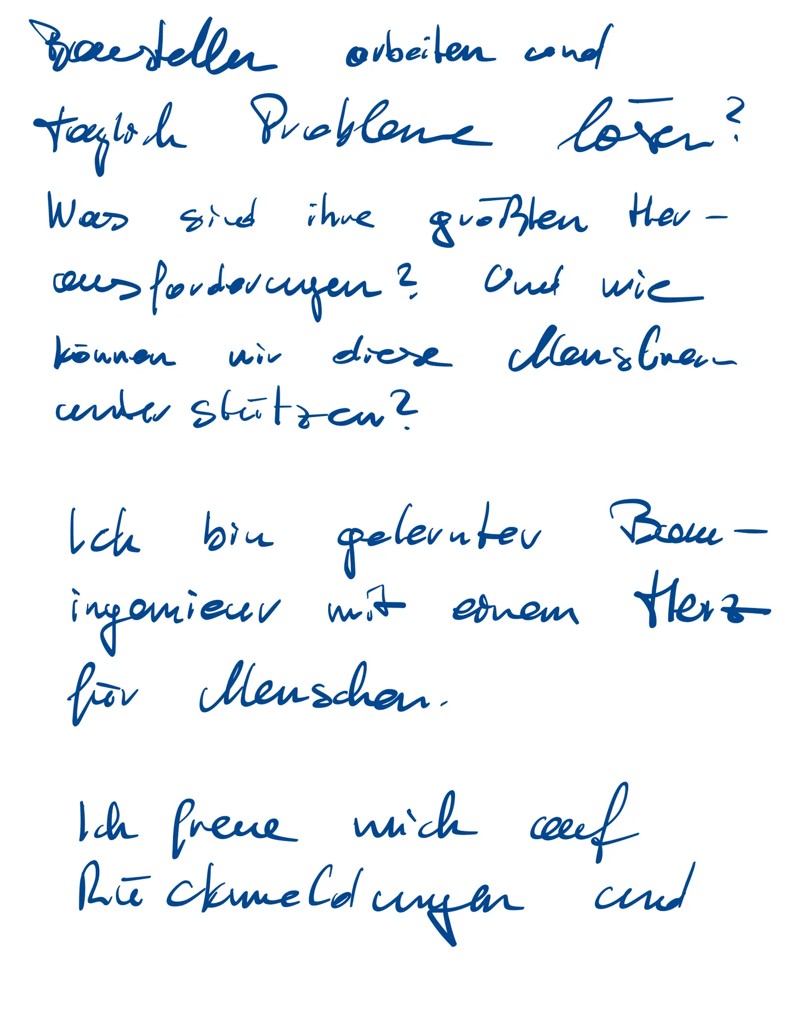 Der Grundstein, handwritten page 2